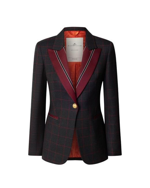 The Extreme Collection Black Wool Blazer With Contrast Lapel Rowan