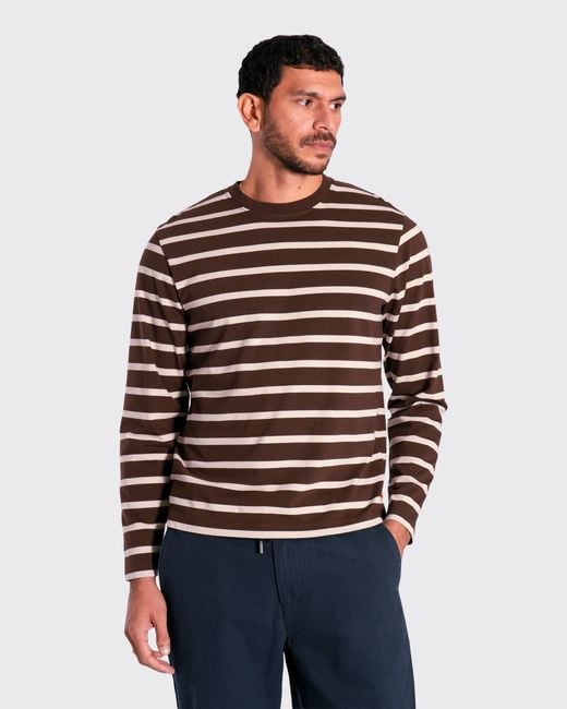 Far Afield Brown Breton Stripe T-Shirt for men