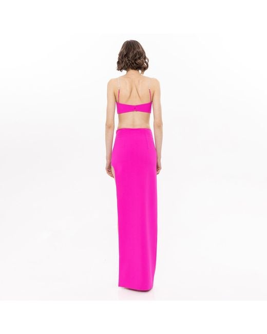 Nissa Pink Spaghetti-Strap Crop Top