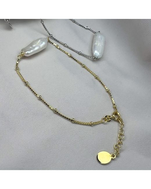 Clemence Wren Metallic Baroque Freshwater Pearl Bracelet