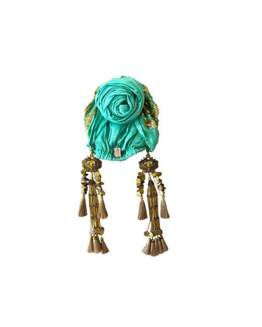 Julia Clancey Green Jade Edith Hotty Dream Leopard Sequin Turban