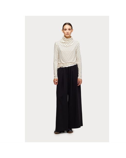 Julia Allert Natural Neutrals Basic Long Sleeve Top Polka Dot