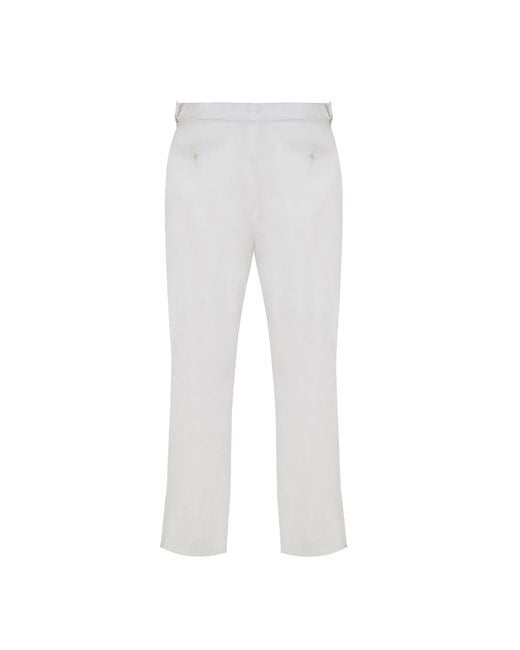 DAVID WEJ Gray Hugo Linen Trouser With Side Adjuster for men