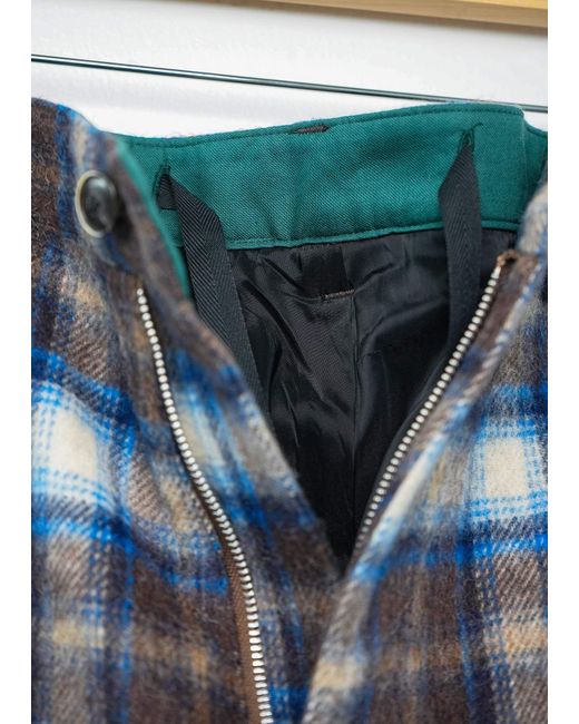 Éclectique Gray Plaid Pleated Trousers for men
