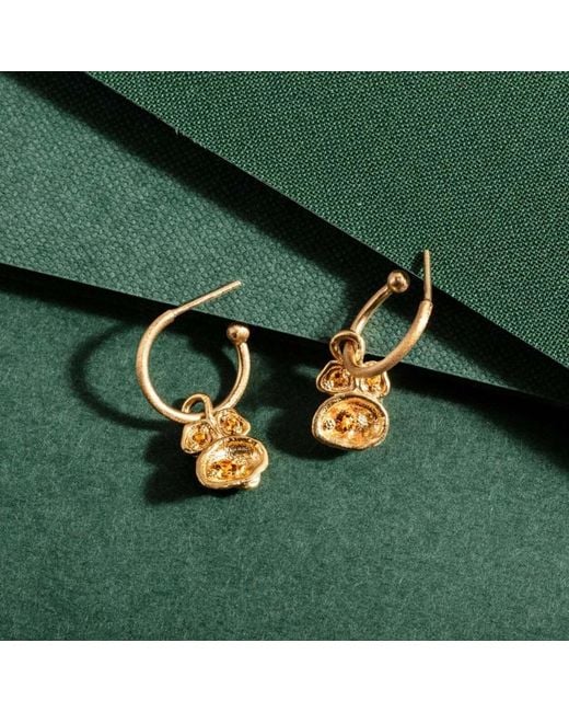 Claire Hill Designs Metallic Citrine Lichen Hoop Earrings