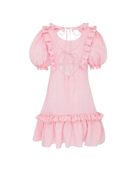 Lisa The Label Pink Cafe Society Plumsy Short Dress