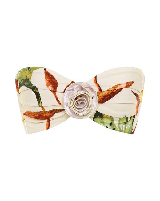 Montce Multicolor Rooted Floral Rosa Bandeau Bikini Top