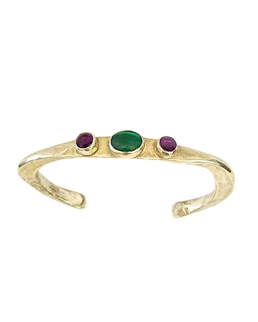 Amy Delson Jewelry Metallic Malka – Malachite Amethyst Sterling Cuff