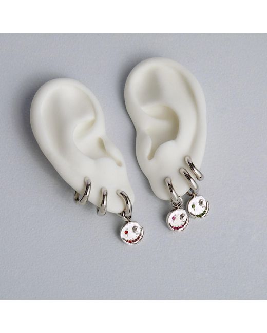Kasun Metallic Smile Hoop Earrings – April – Diamond
