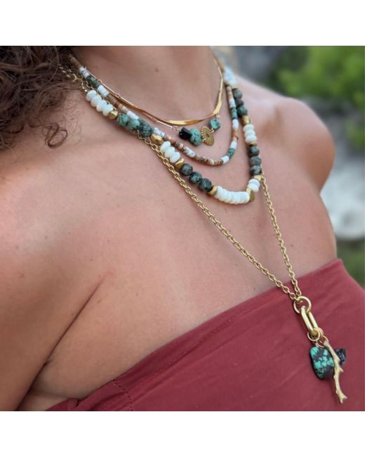 Rachel Nathan Metallic African & Mother Of Pearl Necklace