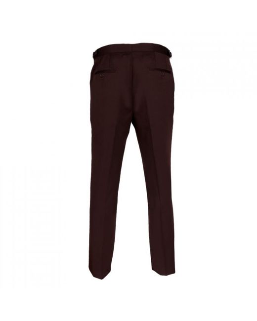 DAVID WEJ Red Aldo Plain Smart Trousers With Side Adjusters – for men