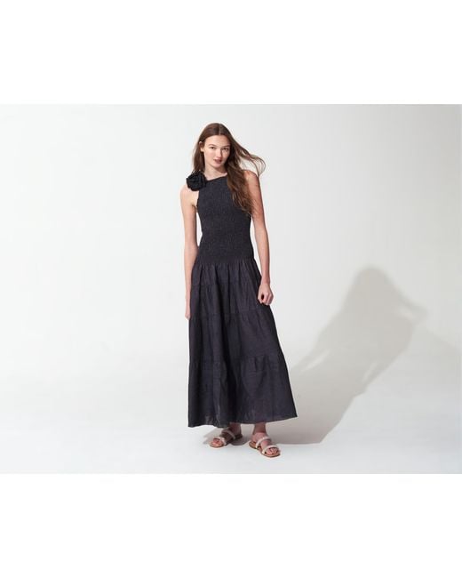 MARICEL Red Valentina Linen Maxi Dress