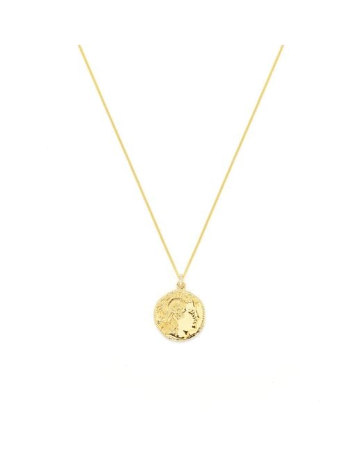 Seven Saints Metallic Alexander The Great Bust Antique Coin Necklace, Over Sterling