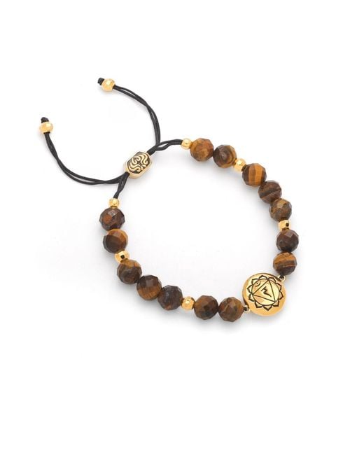 Seven Saints Metallic Solar Plexus Chakra Tiger's Eye Energy Protection And Psychic Power Bracelet
