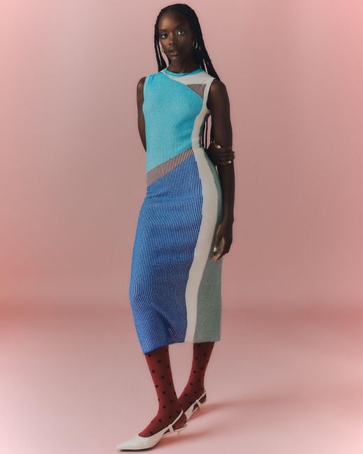 Fully Fashioning Blue Ines Maxi Dress