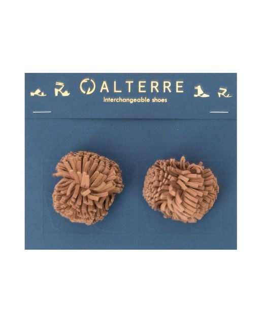 Alterre Metallic Blush Suede Pom Pom