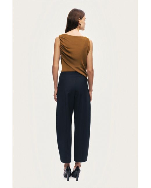 Nocturne Green Draped Sleeveless Blouse