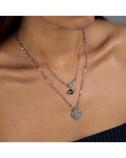 Ebru Jewelry Metallic Cosmic Journey Opal Star Drop Necklace