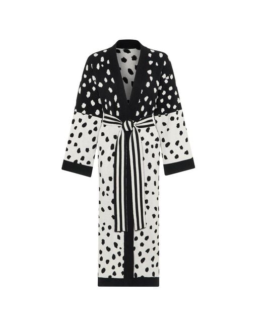 INGMARSON Black Scattered Dots Wool & Cashmere Cardigan