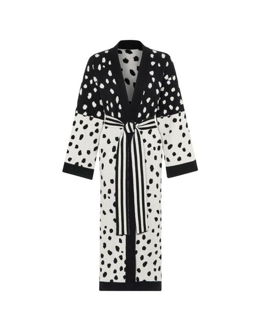INGMARSON Black Scattered Dots Wool & Cashmere Cardigan