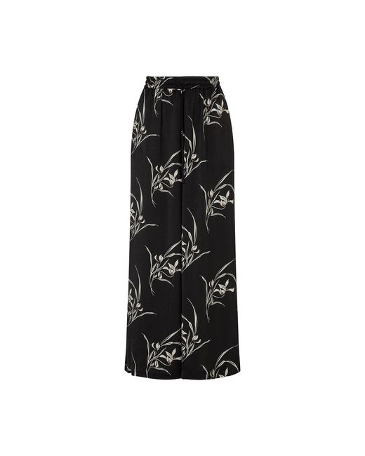 Lily and Lionel Black Lillibet Wide Leg Large Floral Print Trouser