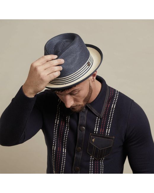 Dasmarca Hats Blue Dasmarca Jordan Lightweight Trilby Two Tone Summer Packable Hat For for men