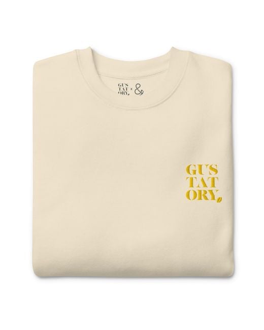 Anchor and Crew White Neutrals Bone Gustatory Coffee Over Bills Cotton Blend Embroidered Sweatshirt