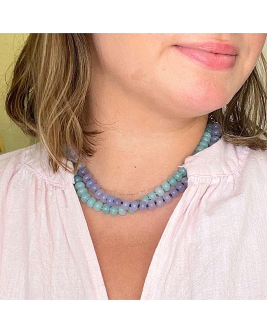 Christina Greene Blue Sweet Stone Beaded Knotted Necklace