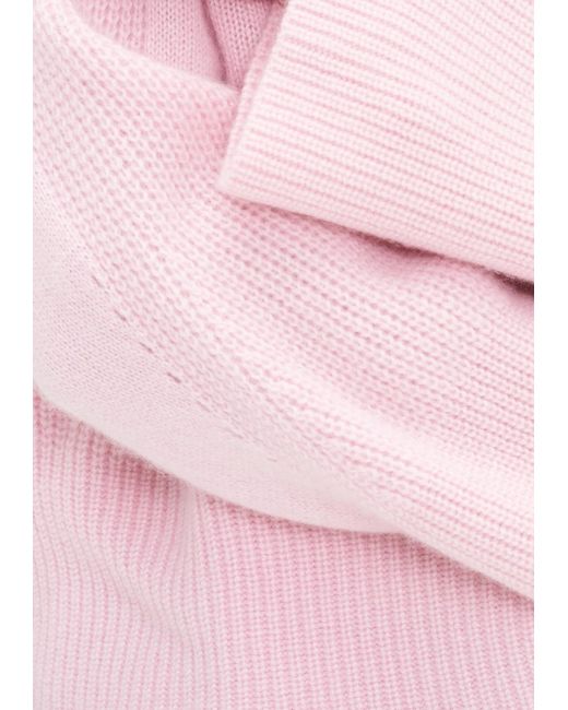 Loop Cashmere Pink Ribbed Detail Lofty Crew Sweatshirt