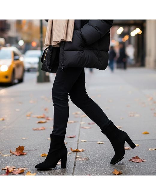 Beautiisoles by Robyn Shreiber Made in Italy Black Teresa Suede Bootie Comfortable Hidden Platform & Zipper Work Day Or Evening