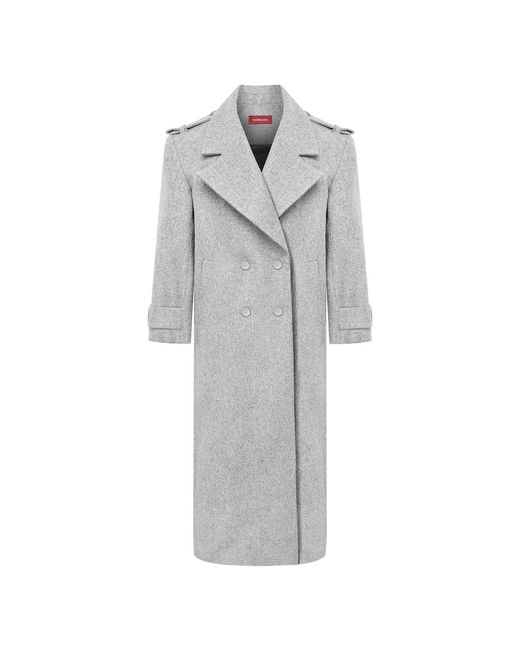 Mandragora Gray Double-Breasted Wool Coat Marove