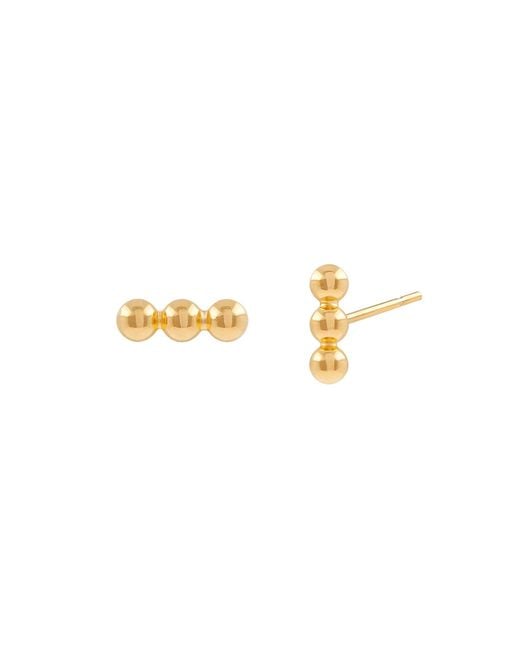 Cote Cache Metallic Tri Dot Bar Stud Earrings