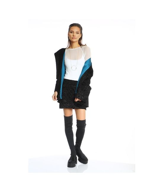 Silvia Serban Black Astrakhan Mini Skirt