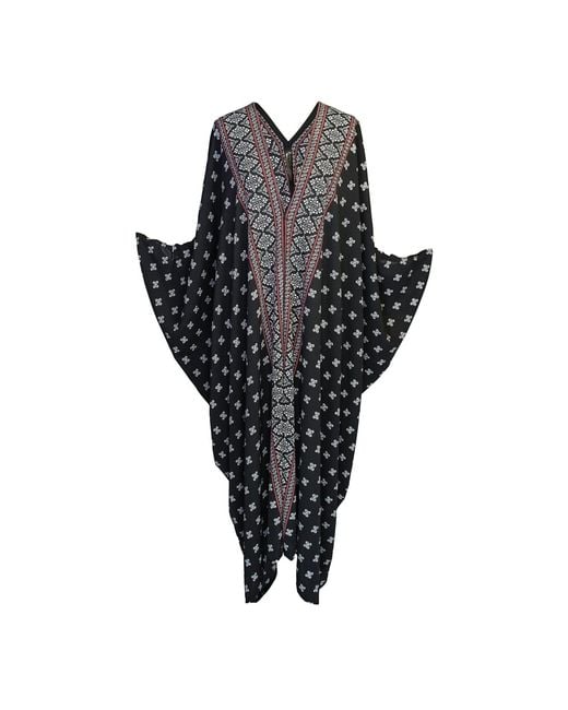 Jennafer Grace Black Pauline Paisley Border Caftan