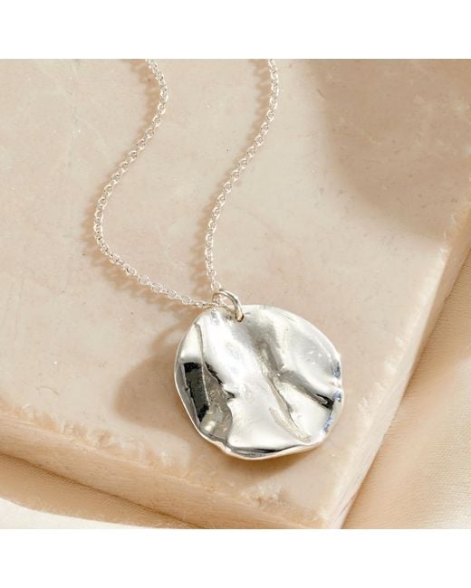 Posh Totty Designs Metallic Sterling Fortune Disc Necklace