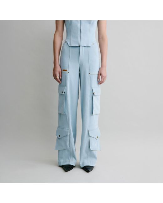 Luroq London Blue Wide Utility Trousers