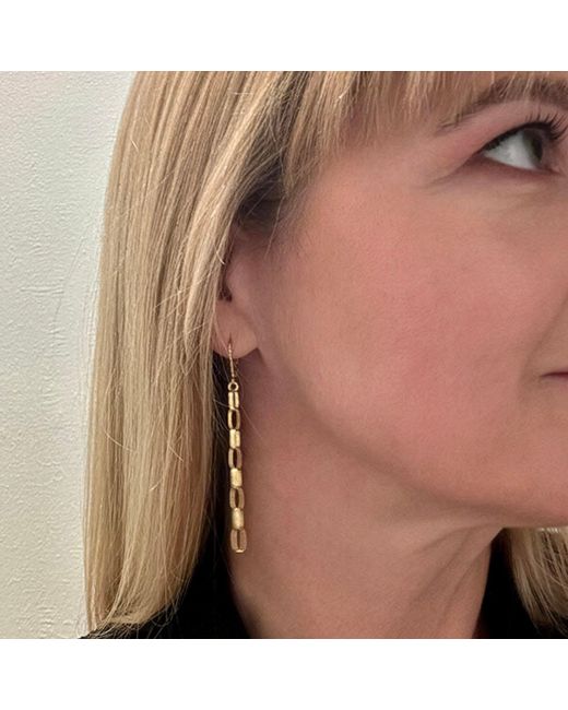 Edge Only White Oval Link Drop Earrings Sterling