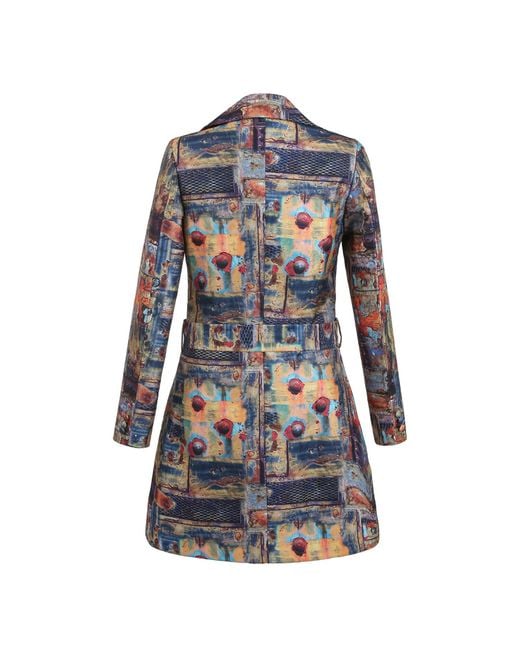 Richa Sharma Blue Abstract Print Single Breasted Blazer Dress