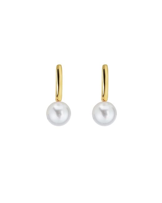 Ora Pearls Metallic Aetis Pearl Hoop Earrings