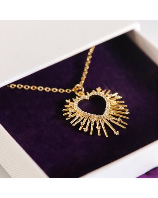 Luna Charles Metallic Cher Starburst Heart Pendant Necklace