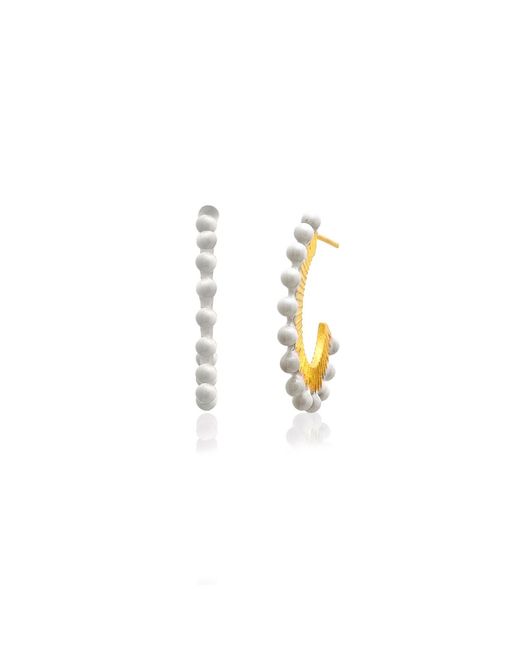 Milou Jewelry White Oval Hoop Earrings