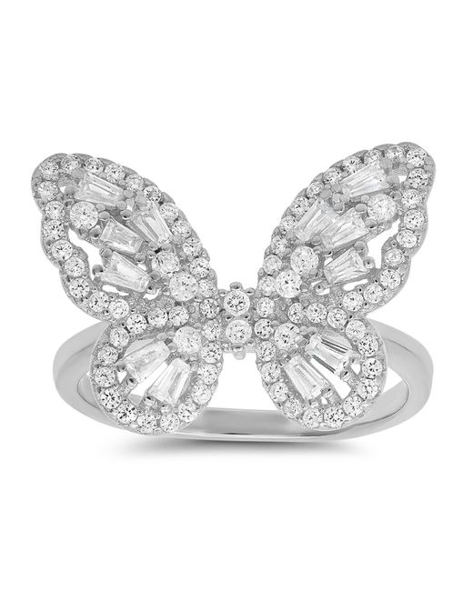 Kylie Harper Metallic Baguette Diamond Cz Butterfly Ring