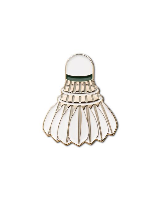 Make Heads Turn White Enamel Pin Shuttlecock