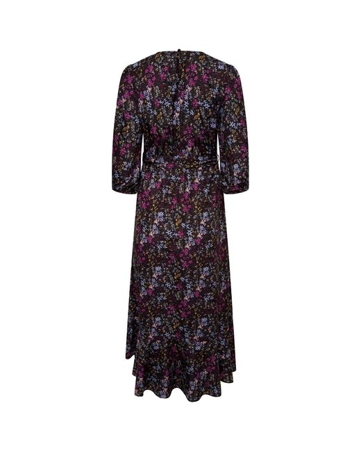 LAtelier London Purple Katy Floral Print Midi Dress