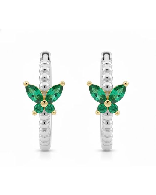Angel Barocco Metallic Butterfly Gem Hoop Earrings