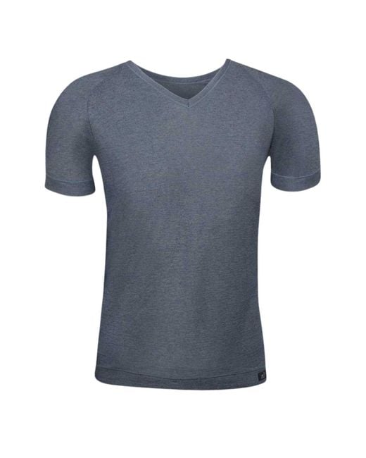 Zd - Zero Defects Blue Ranglan V-Neck T-Shirt for men