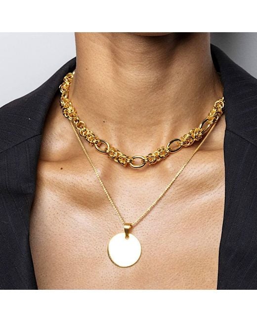 Alexie of Athens Metallic Chunky Byzantine Chain Necklace