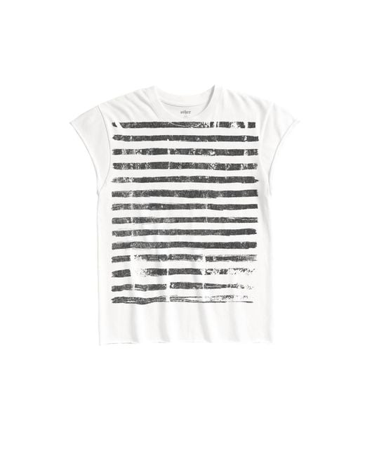 Other Uk White Over Print Stripe Rocker Tee for men