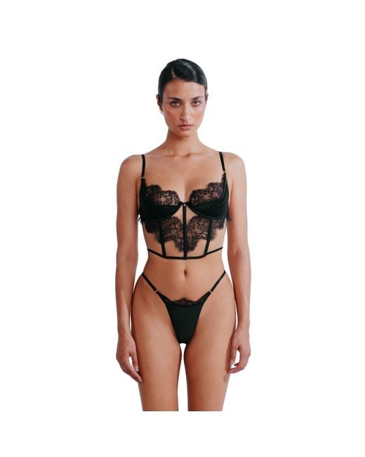 Perilla Lingerie Black Grisella Semi-Corset