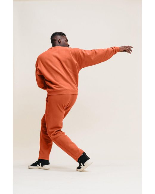 Ocio Leisurewear Orange Oversized Crewneck for men